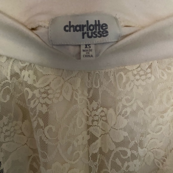 Cream colored Charlotte Russe High-Low Skirt - Picture 4 of 4